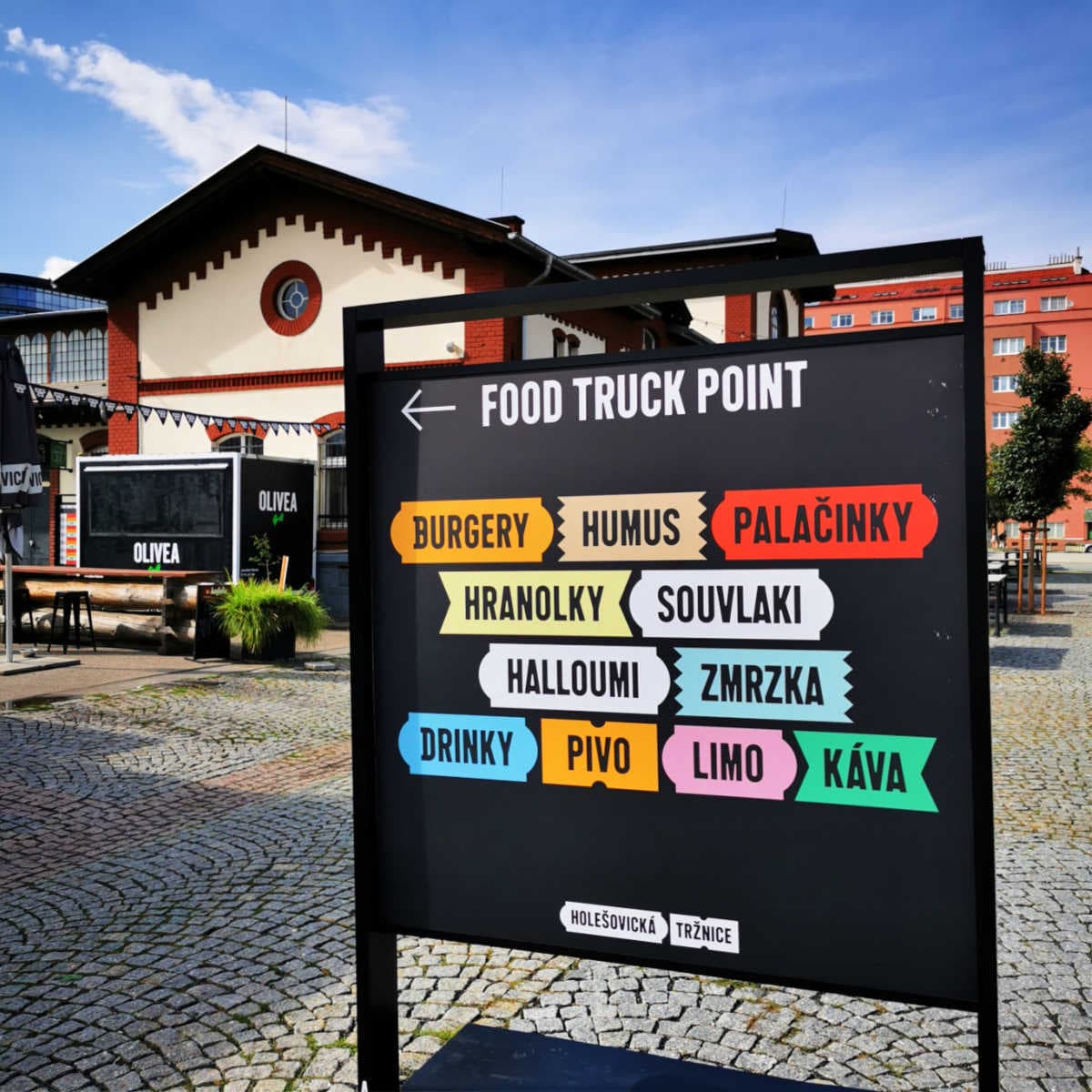 Food truck point at Holesovice Market in Prague 7